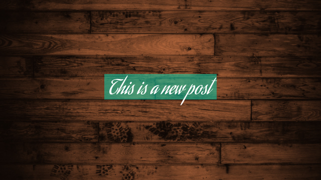 This is a new post